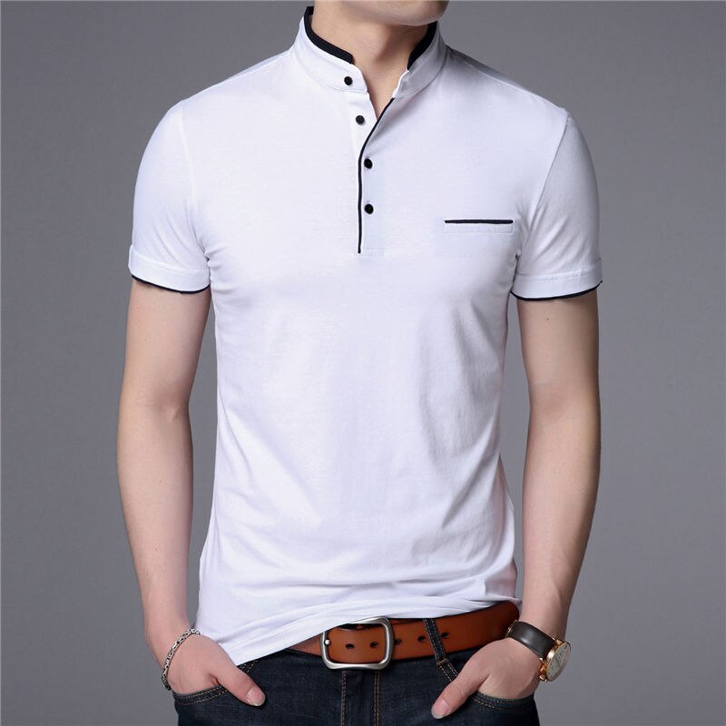 Men's Straight Collar Polo Short Sleeve T-Shirt