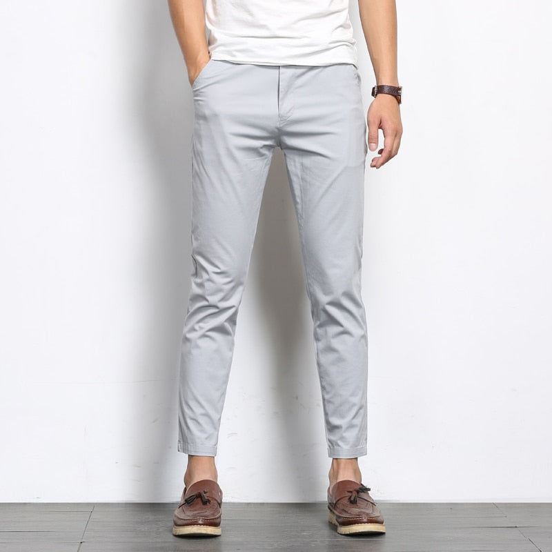 Ankle-Length Casual Straight Fit Men's Pants