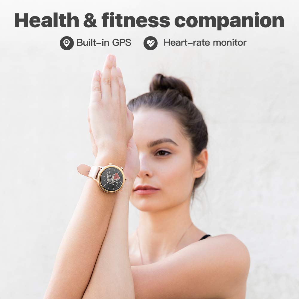 C2 Wear OS by Google Women Bluetooth Smart Watch Android&iOS Compatible IP68 Swim ready Waterproof GPS Supported