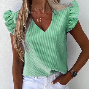 Elegant Ruffle Blouse - Women's Shirt