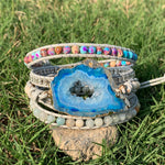 Load image into Gallery viewer, Boho Natural Stone Bracelet w/ 5 Charm Strand Wraps
