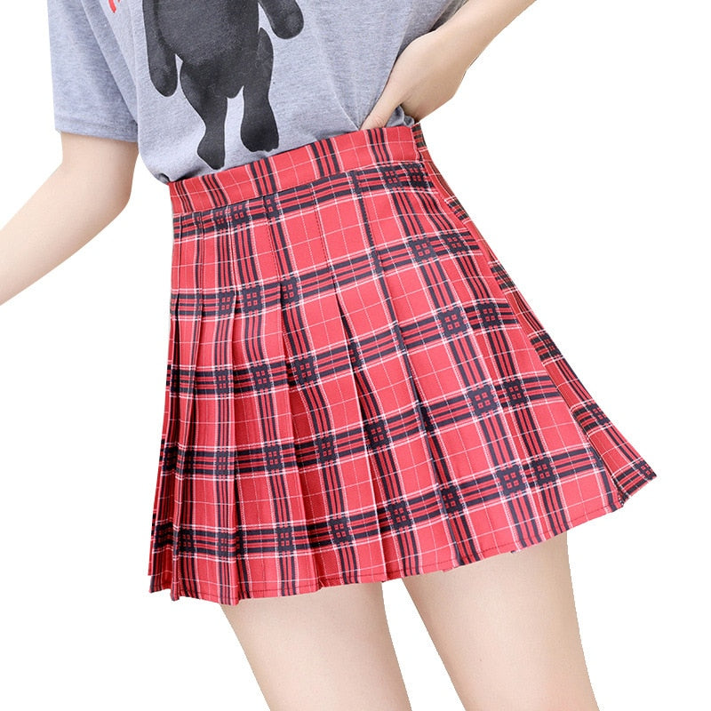 Pleated Plaid Summer Women's Mini Skirt