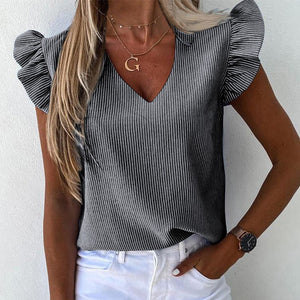 Elegant Ruffle Blouse - Women's Shirt