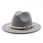 Load image into Gallery viewer, Stylish Fedora Hat with Golden Ornament Strap - Men&#39;s Hat
