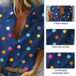 Load image into Gallery viewer, Polka Print Blouses - Women&#39;s Slim Fit Shirts
