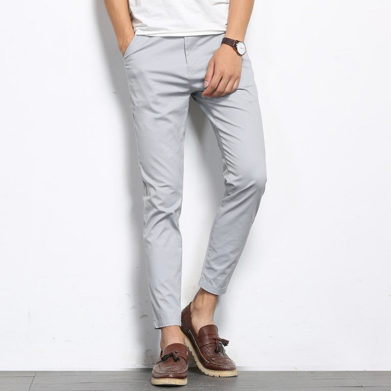 Ankle-Length Casual Straight Fit Men's Pants