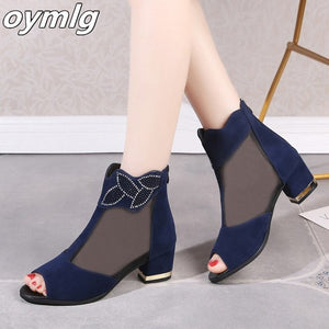 Sexy Summer Mesh Peep Toe Women's Heels