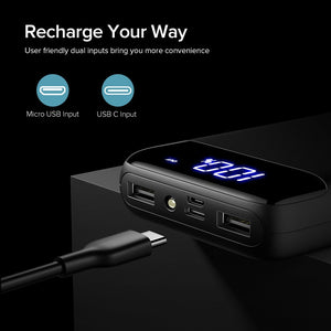 20000mAh Power Bank  w/ Twin USB Output and Handy Flashlight for Smartphones