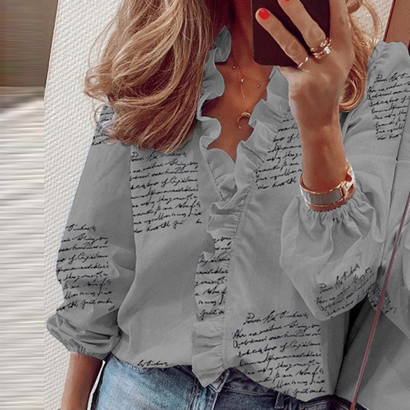 Elegant Ruffle Blouse - Women's Fashion Shirts