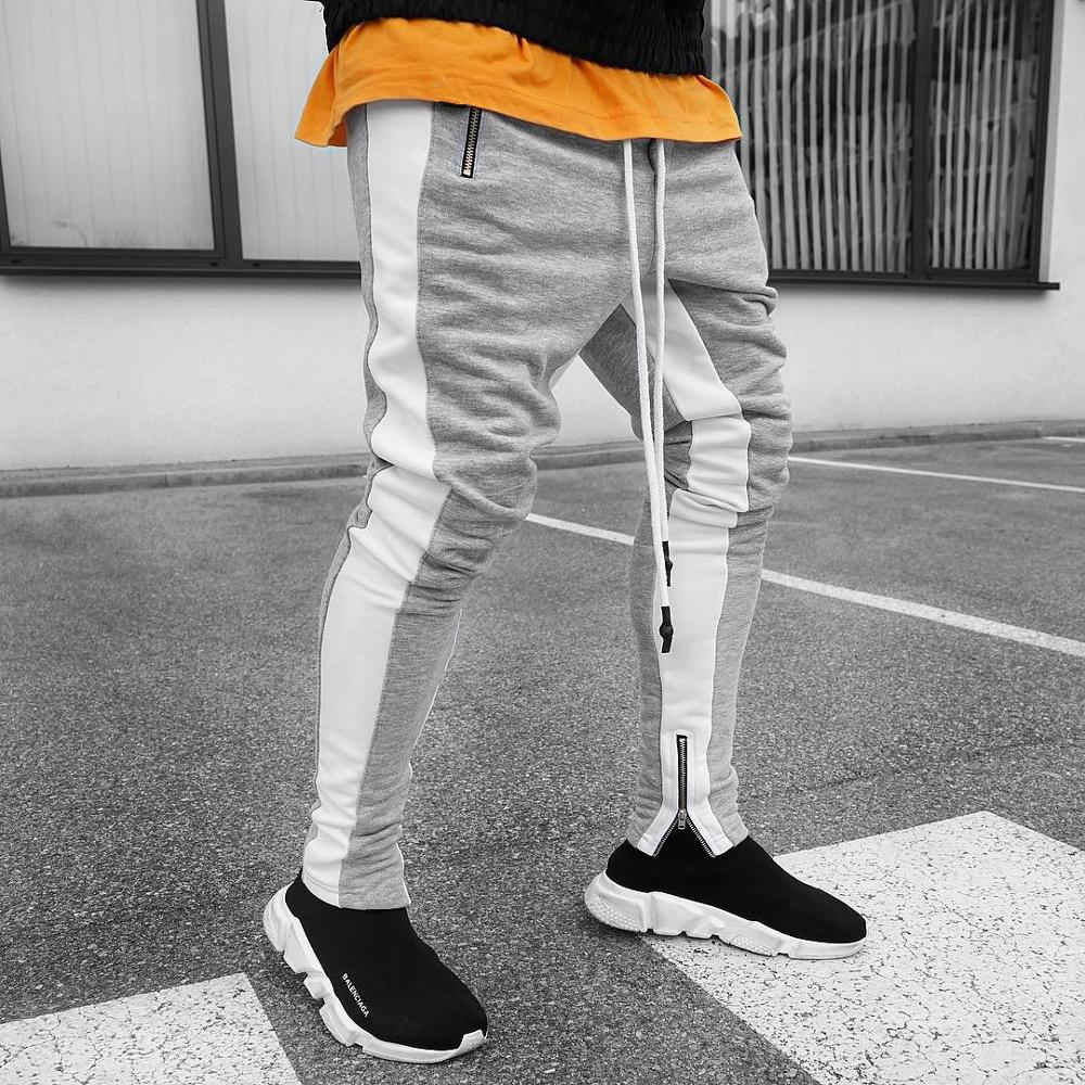 Men's Casual Joggers with Ankle Zipper