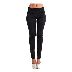 Women's Sexy Solid Bandage Button Long Pants