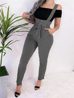 Load image into Gallery viewer, Shoulder Strap Buttoned Pants for Ladies
