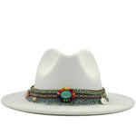 Load image into Gallery viewer, Wool Felt Fedora with Bohemian Tassel Strap - Men&#39;s Hat
