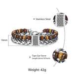 Load image into Gallery viewer, Natural Map Stone w/ Stainless Steel Men&#39;s Beaded Bracelet
