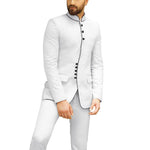 Load image into Gallery viewer, Classic Mandarin Collar 2pc Men&#39;s Suit Set
