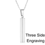 Load image into Gallery viewer, Personalisable Unisex Square Bar Custom Necklace - 3 Colors &amp; Multi-sided Imprints
