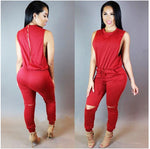 Load image into Gallery viewer, Women&#39;s Zipper Romper - Sexy Ripped Pant Jumpsuit
