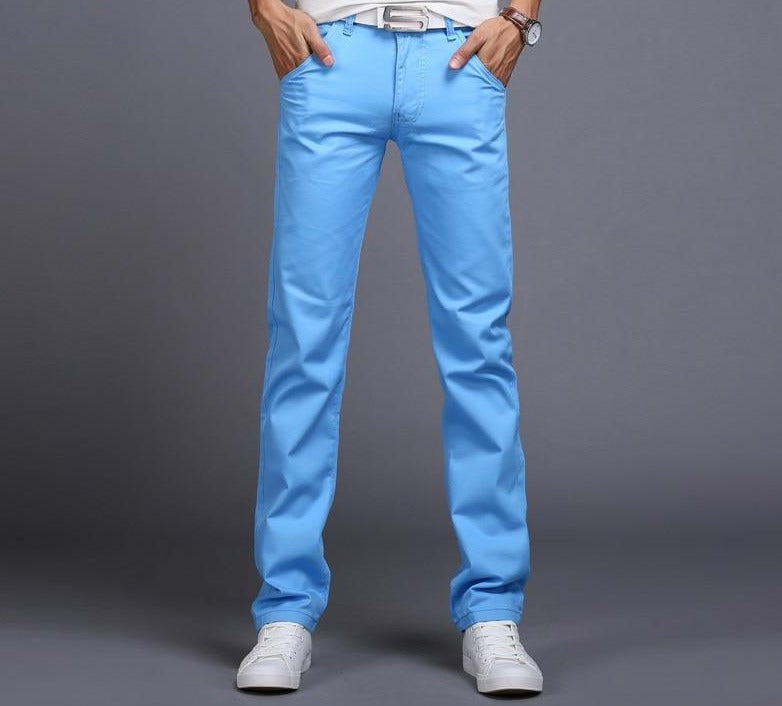 Slim Fit Chinos Fashion Trousers - Men's Pants