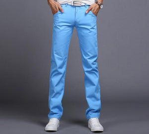 Slim Fit Chinos Fashion Trousers - Men's Pants