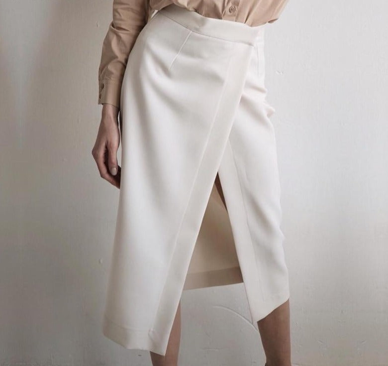 Formal Mid-Calf Skirt -Women's High-waist Skirts