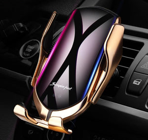 Automatic Clamping Wireless Phone Car Charger For iPhone & Samsung - Phone Charger and Holder