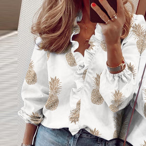 Elegant Ruffle Blouse - Women's Fashion Shirts