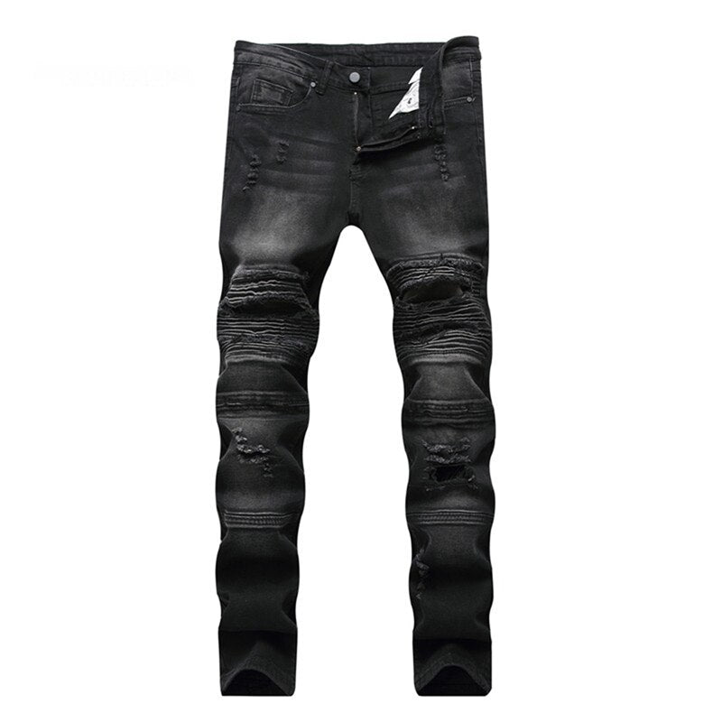 Biker Ripped Jeans - Men's Ripped Jeans