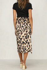 Load image into Gallery viewer, Women&#39;s Chiffon Leopard Print Maxi Skirt
