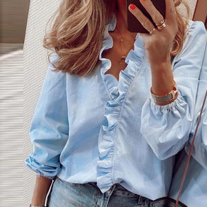 Elegant Ruffle Blouse - Women's Fashion Shirts