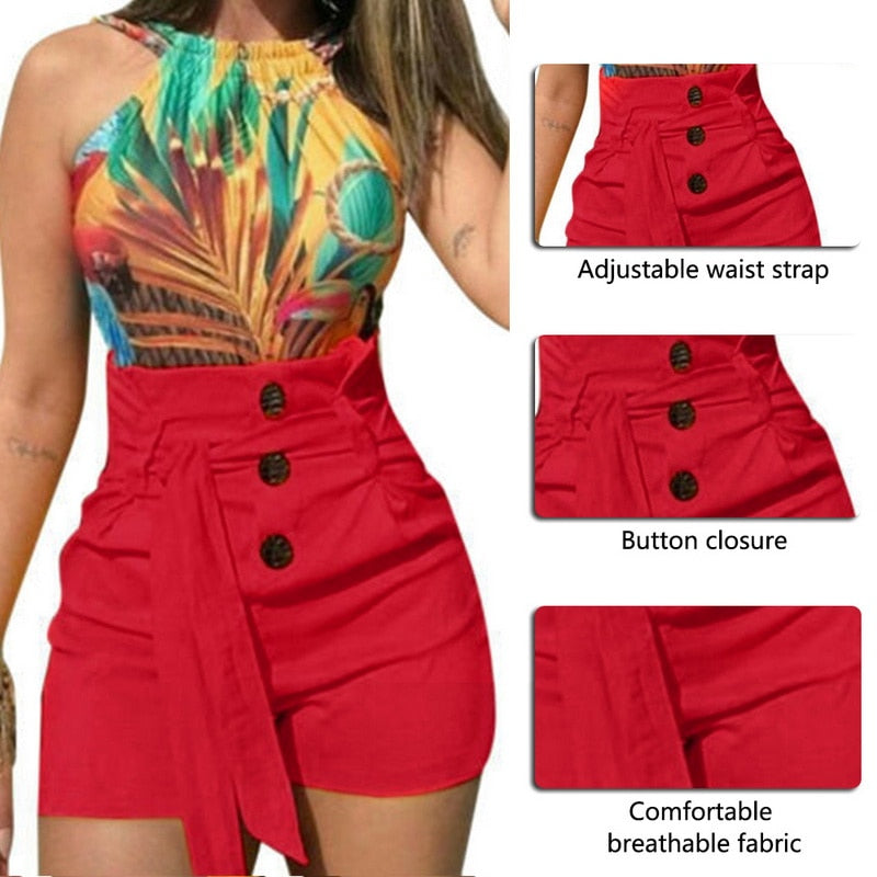 Fashionable Buttoned Women's Casual Shorts