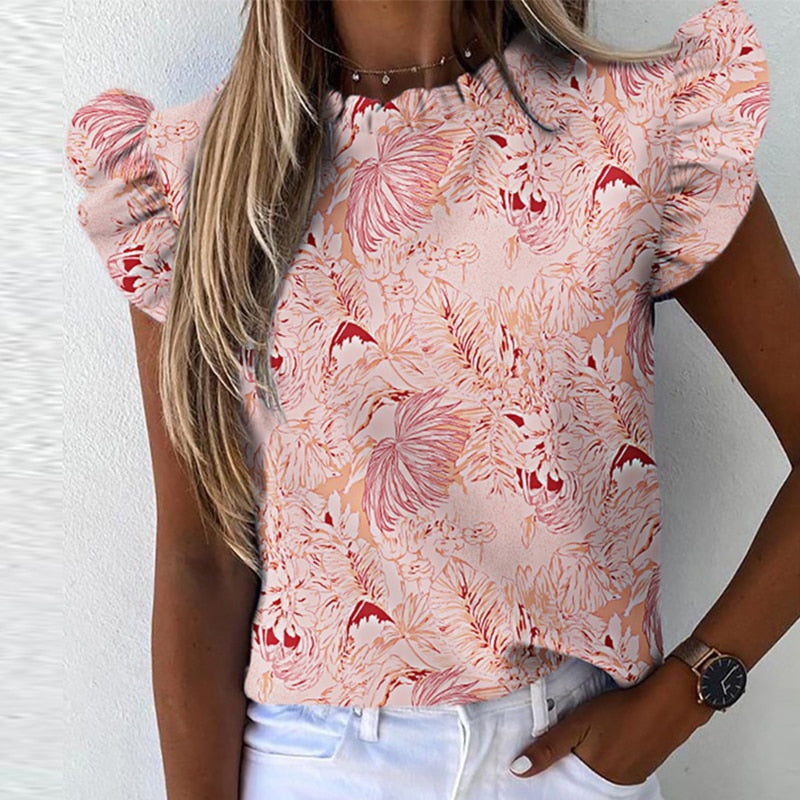 Elegant Ruffle Blouse - Women's Shirt