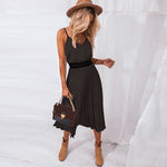 Load image into Gallery viewer, Fashionable Pleated Midi Dress for Women
