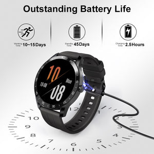 Model X1 SmartWatch with 5ATM Waterproof Heart Rate Men Women Sports Clock Sleep Monitor Ultra-Long Battrey for IOS Android Phone