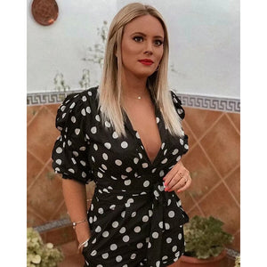 Chic Women's Polka Dot Short Romper/Jumpsuit