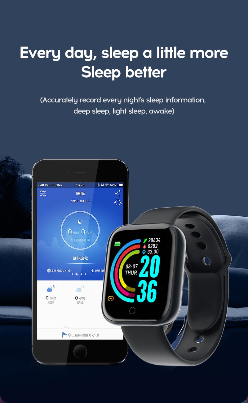 Upgraded Blood Pressure & Heart Rate Monitor Smartwatch