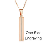 Load image into Gallery viewer, Personalisable Unisex Square Bar Custom Necklace - 3 Colors &amp; Multi-sided Imprints
