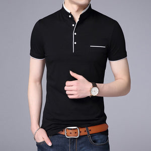 Men's Straight Collar Polo Short Sleeve T-Shirt