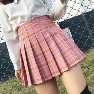 Pleated Plaid Summer Women's Mini Skirt