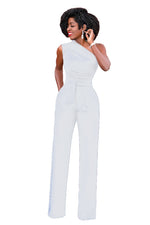 Load image into Gallery viewer, Elegant One Shoulder Romper - Women&#39;s Sleeveless Jumpsuit
