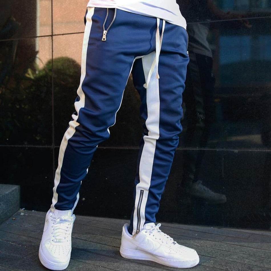 Men's Casual Joggers with Ankle Zipper