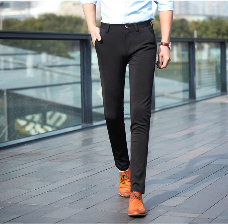 Straight Elastic Formal Pants for Men