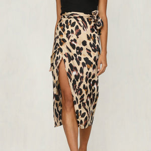 Women's Chiffon Leopard Print Maxi Skirt