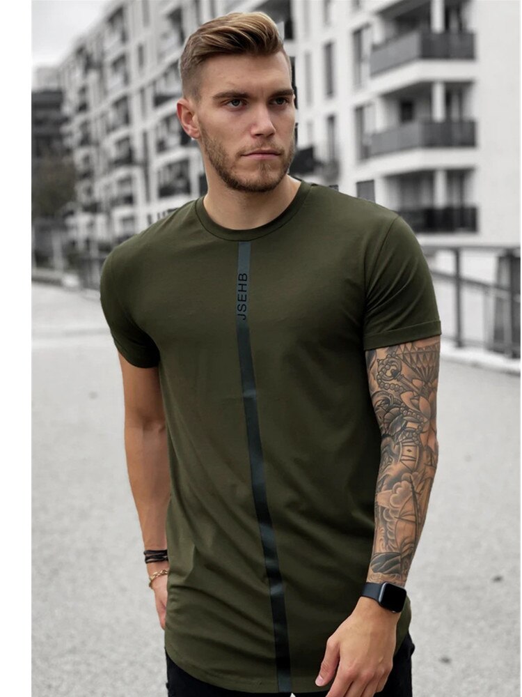 NEW Cotton Men's Casual T-shirt - Short Sleeved