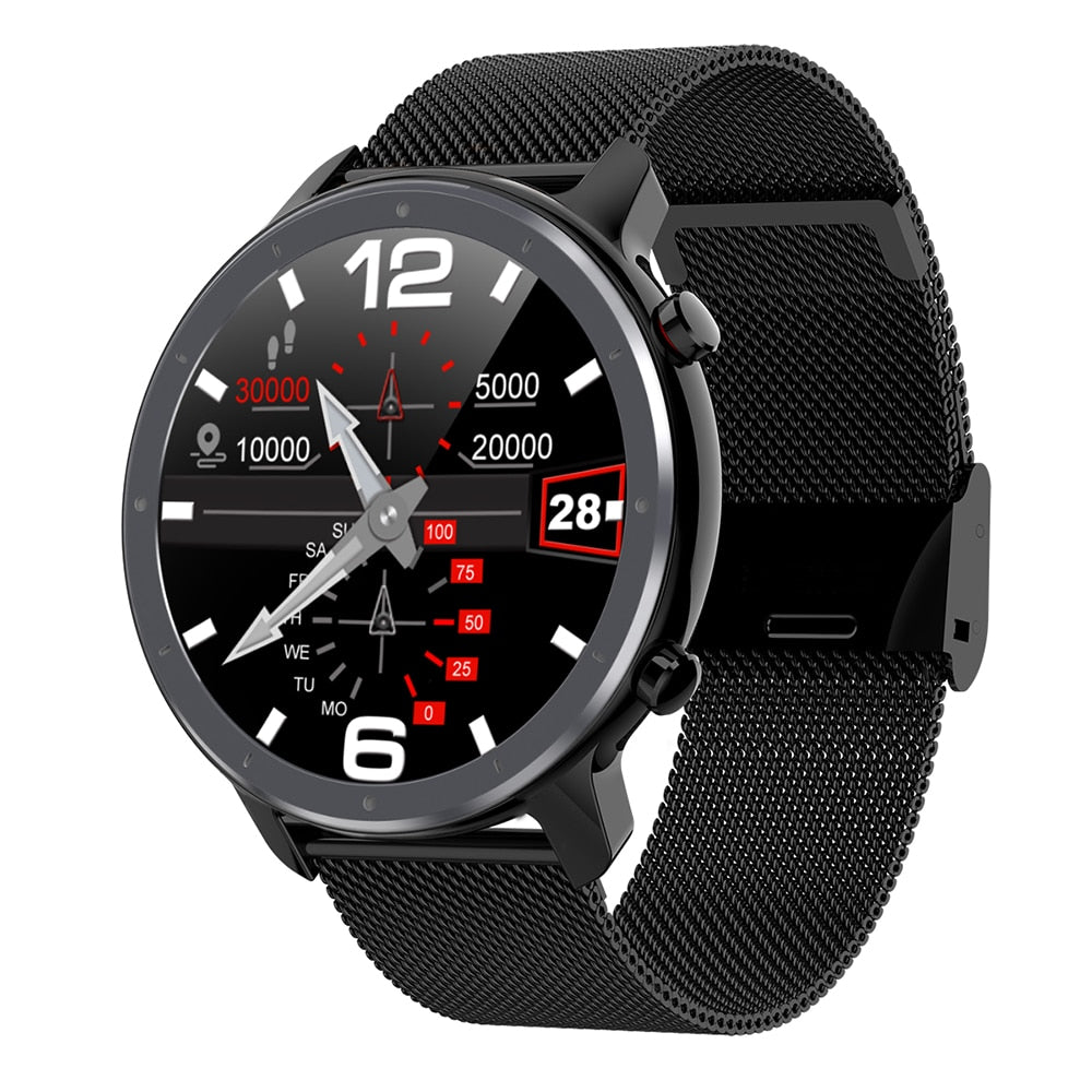 Cool Men Smart Watch Heart Rate Blood Pressure Monitor 1.3" Full Screen Touch IP68 Waterproof Smartwatch