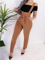 Load image into Gallery viewer, Shoulder Strap Buttoned Pants for Ladies
