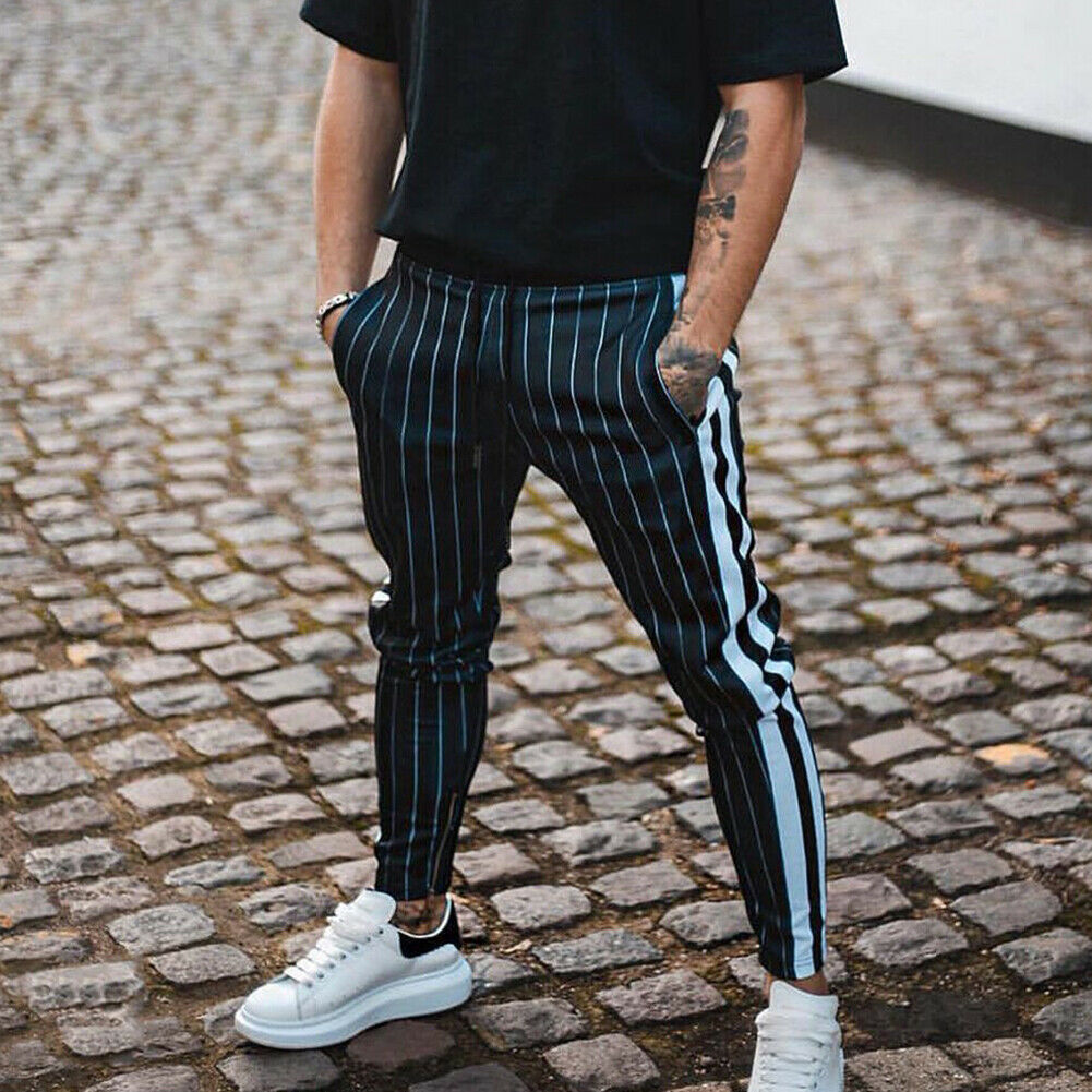 Fashionable Striped Pants - Men's Sweatpant Joggers