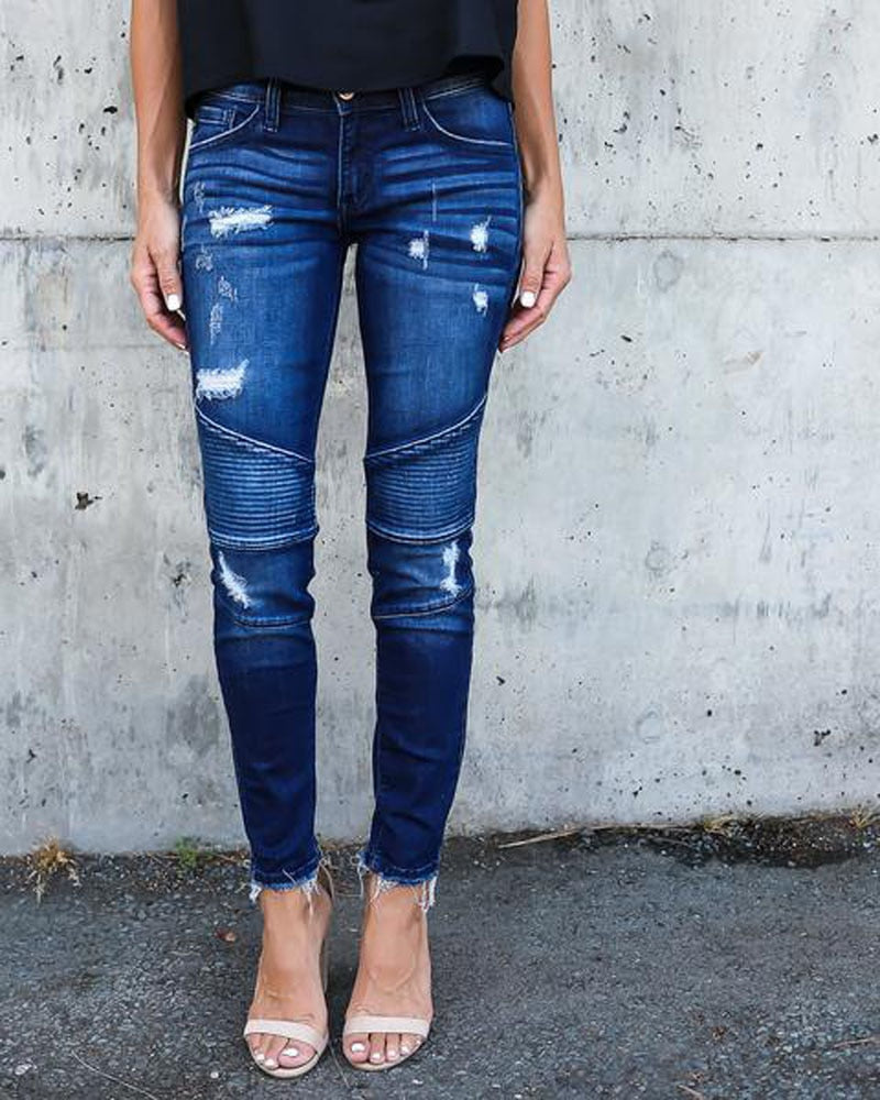 Ripped Denim Pants - Women's Shredded Jeans