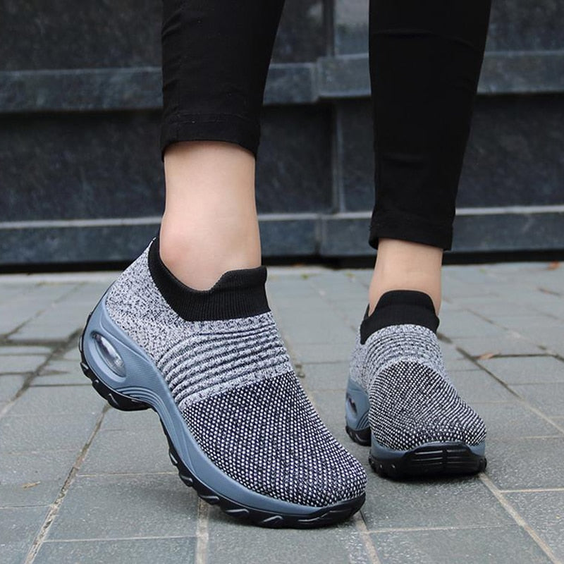 Women's Sock-feel Mesh Air-cushioned Sneakers