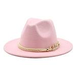 Load image into Gallery viewer, Stylish Fedora Hat with Golden Ornament Strap - Men&#39;s Hat
