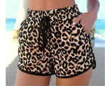 Load image into Gallery viewer, Leopard Patterned Lace-Up High Waist Elastic Women&#39;s Short
